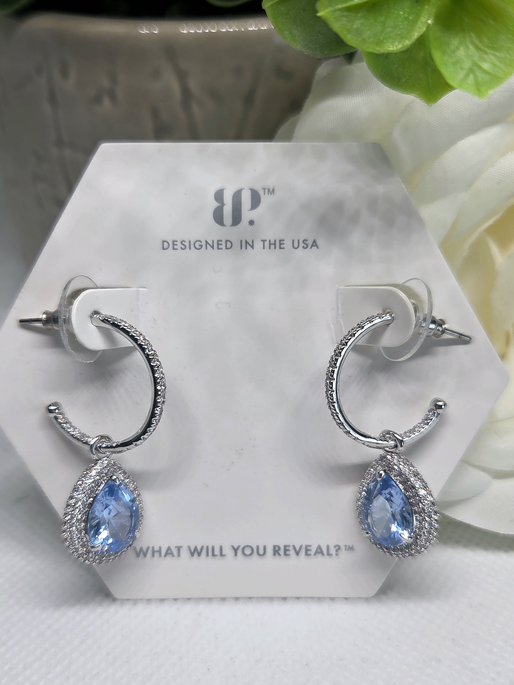 BP Aquamarine Spinel Hoop Earrings with Removable Charms